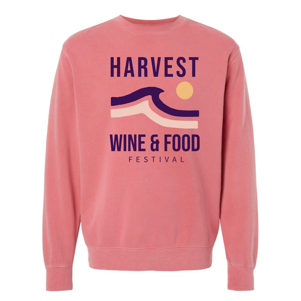 Harvest WFF '24 - Unisex Crewneck Sweatshirt - Wave - Pigment Pink