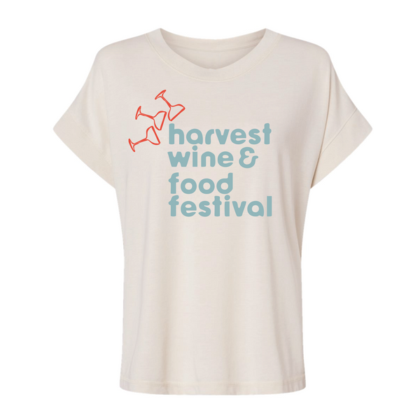 Harvest WFF '25 - Women's Relaxed Vintage Tee - Glasses - Washed Natural