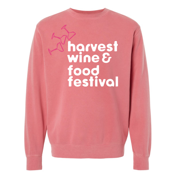 Harvest WFF '25 - Unisex Crewneck Sweatshirt - Glasses - Pigment Pink