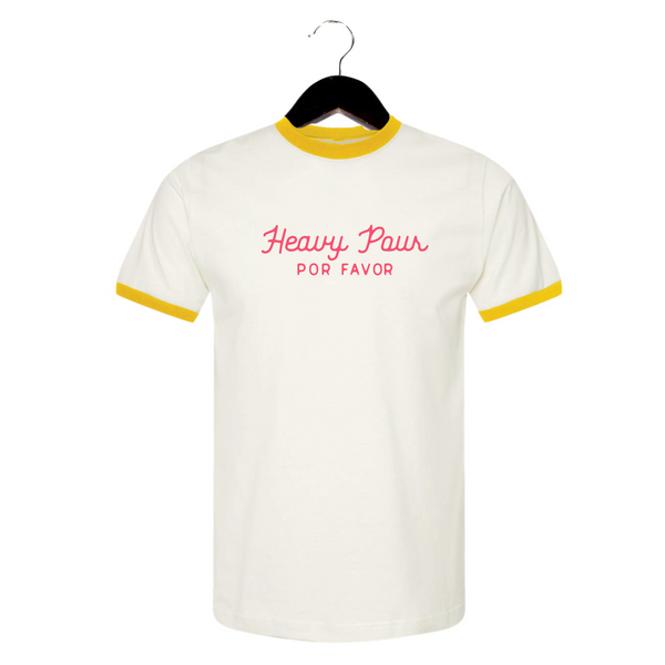 Heavy Pour Por Favor - Unisex Crewneck Shirt - White / Yellow