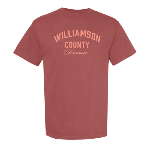 @JessieTigges - Unisex Short Sleeve Shirt - Williamson County Arched - Brick
