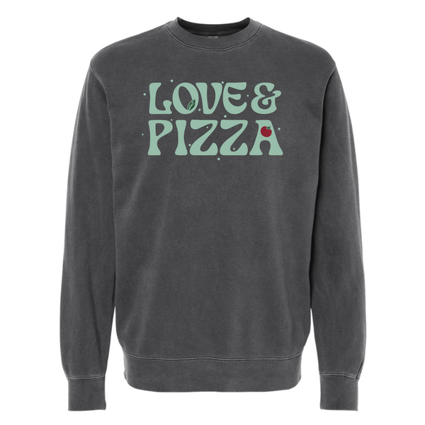Love & Pizza - Unisex Crewneck Sweatshirt - Black