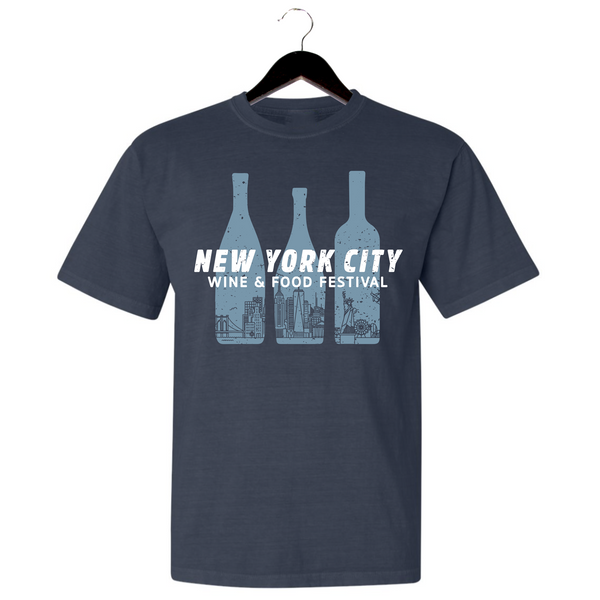NYCWFF '23 - Unisex Crewneck Shirt - Bottles - Denim Blue
