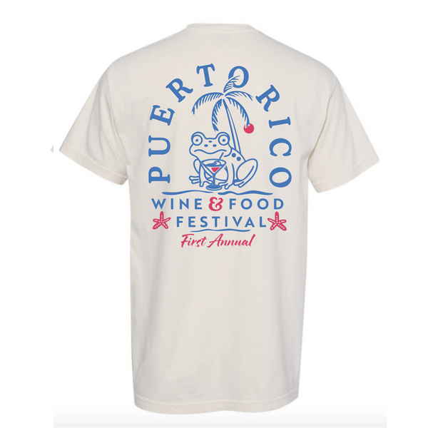 Puerto Rico Wine & Food Festival - Unisex Crewneck Shirt - Coqui Frog - Ivory