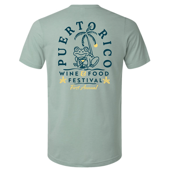 Puerto Rico Wine & Food Festival - Unisex crewneck Shirt - Coqui Frog - Sage