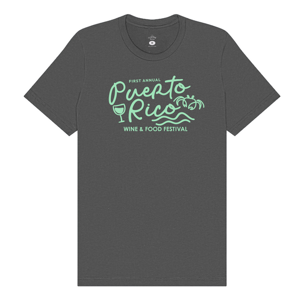 Puerto Rico Wine & Food Festival - Unisex Crewneck Shirt - Script - Asphalt