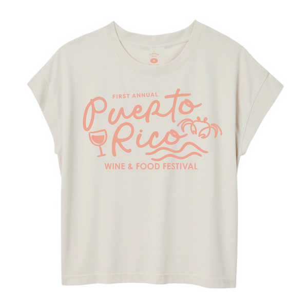 Puerto Rico Wine & Food Festival - Women's Slouchy Shirt - Script - Natural
