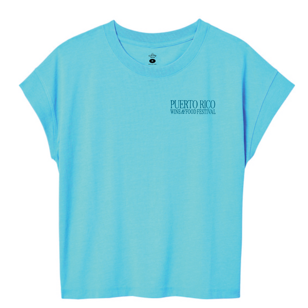 Puerto Rico Wine & Food Festival - Women's Slouchy Shirt - Shell - Blue