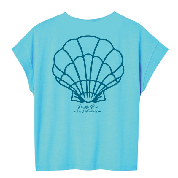 Puerto Rico Wine & Food Festival - Women's Slouchy Shirt - Shell - Blue