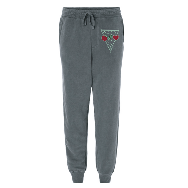 Pizza Slice - Unisex Pigment Dyed Sweatpants - Pigment Black