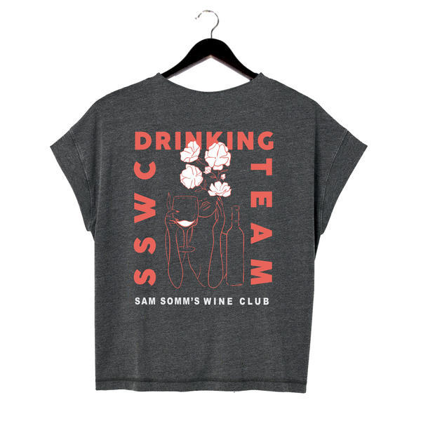 @SamanthaSommelier - Women's Relaxed Shirt - SSWC Drinking Team - Washed Black