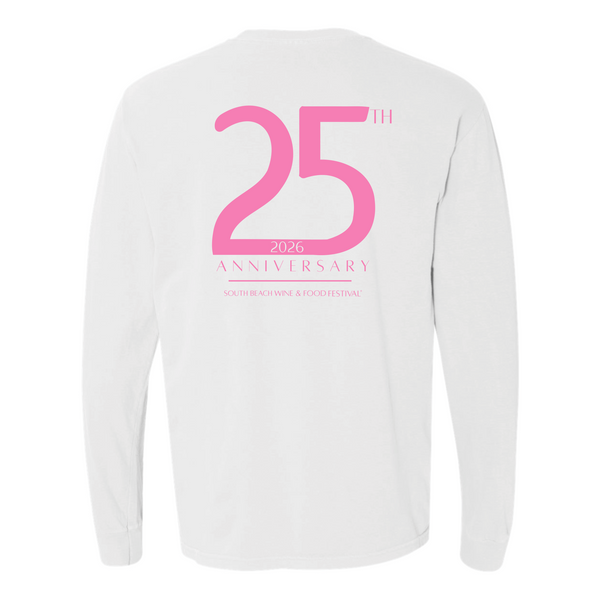 SOBEWFF 2026 - Unisex Long Sleeve Shirt - 25th Anniversary - White