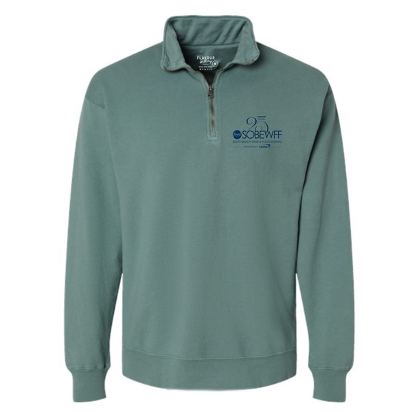 SOBEWFF 2026 - Unisex Quarter Zip Sweatshirt - Bottles - Light Green