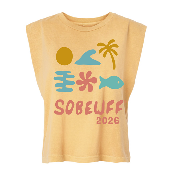 SOBEWFF 2026 - Women's Muscle Tee - Fish - Mustard