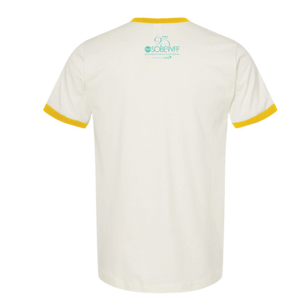 SOBEWFF 2026 - Unisex Crewneck Shirt - Wine Glasses - Vintage White / Yellow