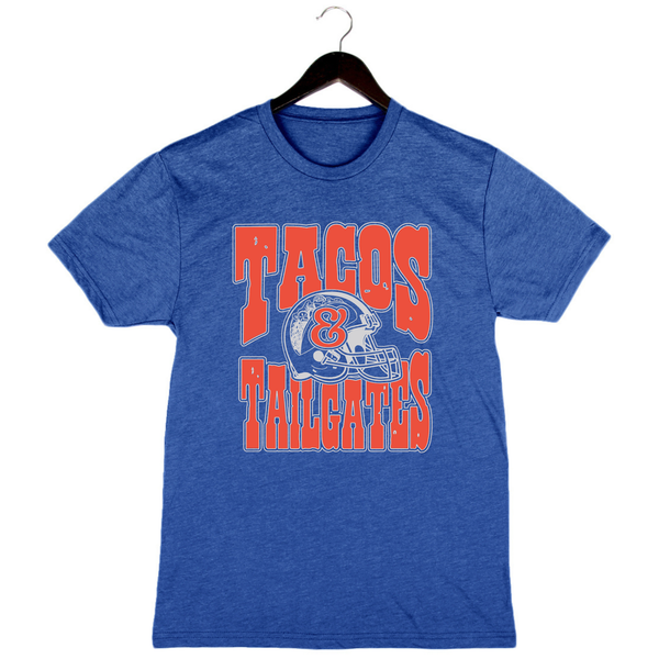 Tacos & Tailgates - Unisex Crewneck Shirt - Heather Royal