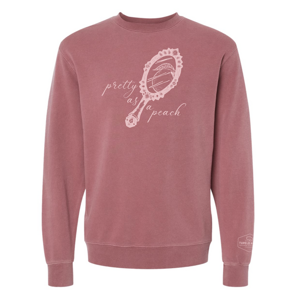 Pretty As A Peach by Tupelo Honey - Unisex Crewneck Sweatshirt - Pigment Maroon