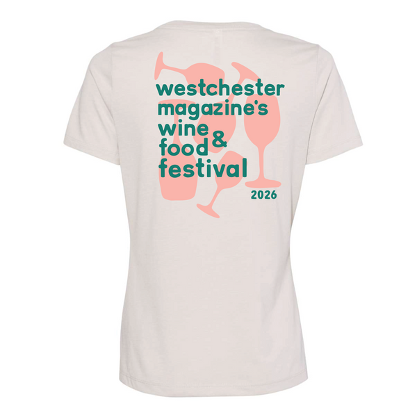 WMWFF 2026 - Women's V-Neck Tee - Wine Glasses - Heather Dust