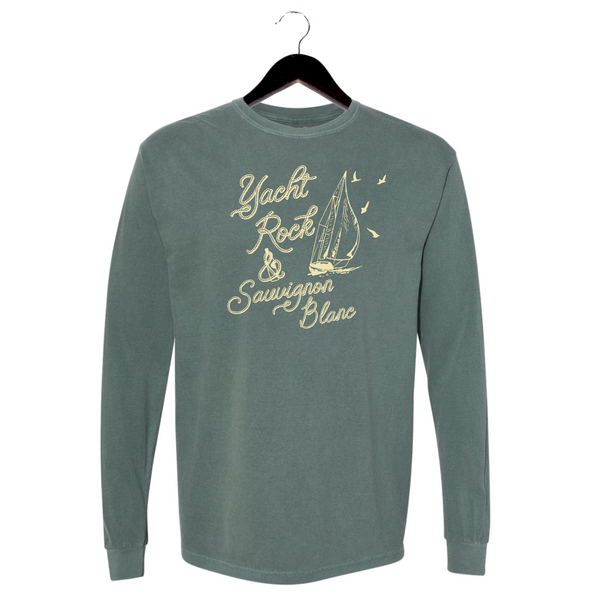 Yacht Rock - Unisex Crewneck Long Sleeve Shirt - Blue Spruce