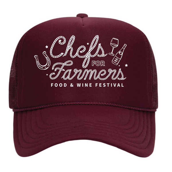 Chefs For Farmers '25 - Foam Trucker Cap - Rope - Maroon