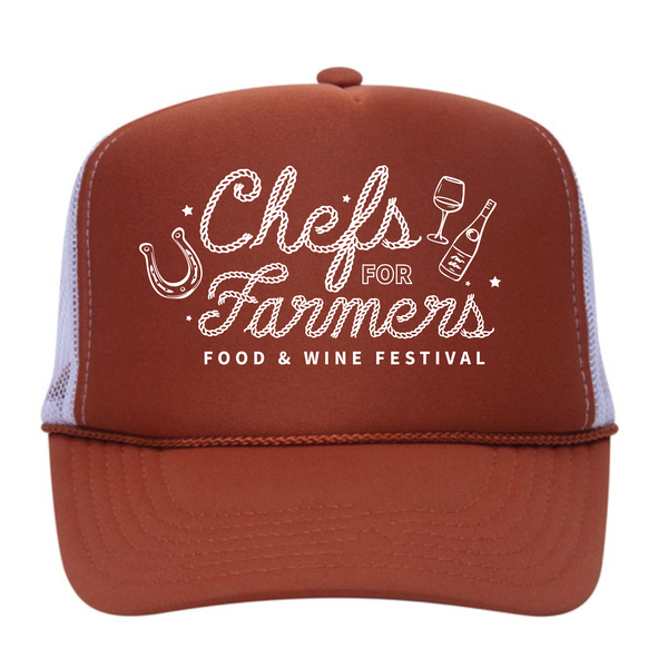 Chefs For Farmers '25 - Foam Trucker Cap - Rope - Texas Orange/White