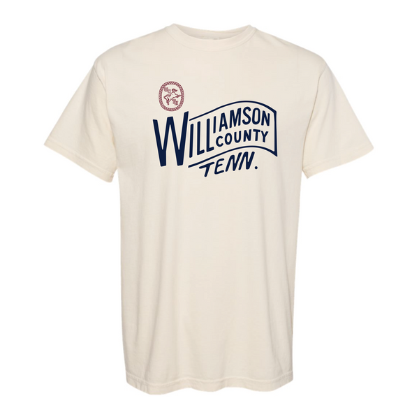 @JessieTigges - Unisex Short Sleeve Shirt - Williamson County Stamp - Ivory