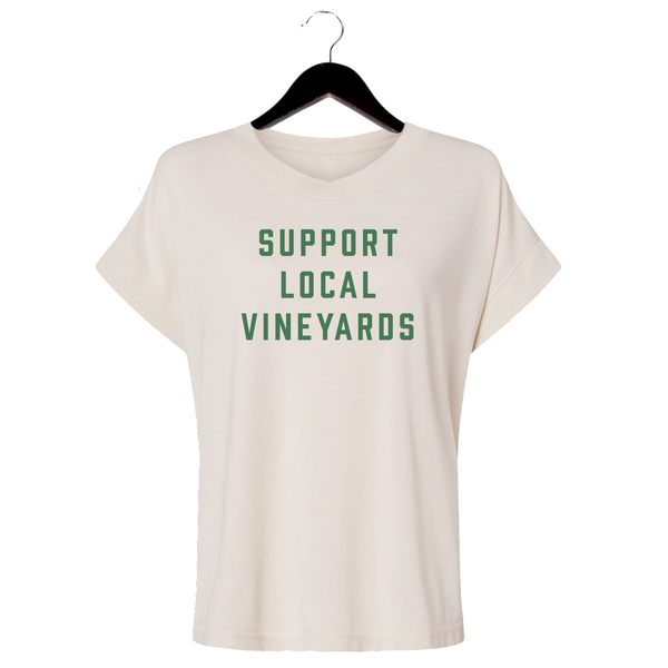 Support Local Vinyards - Women's Vintage Tee - Washed Natural