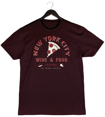NYCWFF '23 - Unisex Crewneck Shirt - Pizza - Oxblood