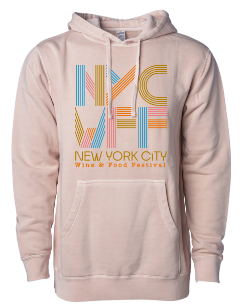 NYCWFF '23 - Unisex Hoodie Sweatshirt - Retro Lines - Dusty Pink