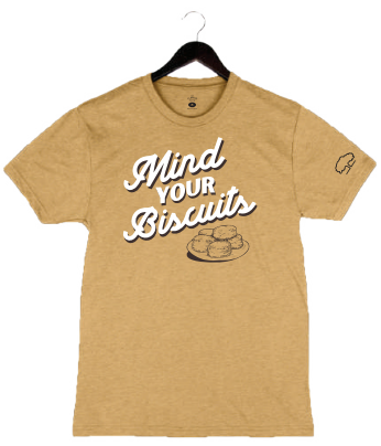 Mind Your Biscuits by Tupelo Honey - Unisex Crewneck Shirt - Mustard
