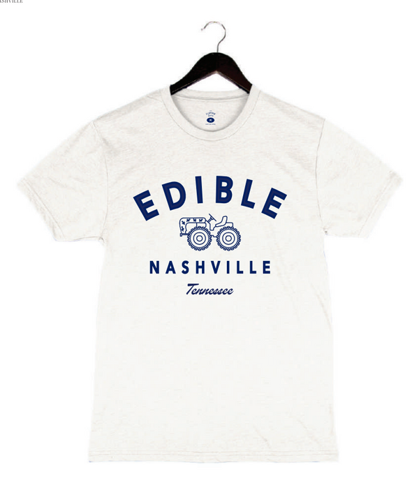 Edible Nashville - Unisex Crewneck Shirt - Tractor - White