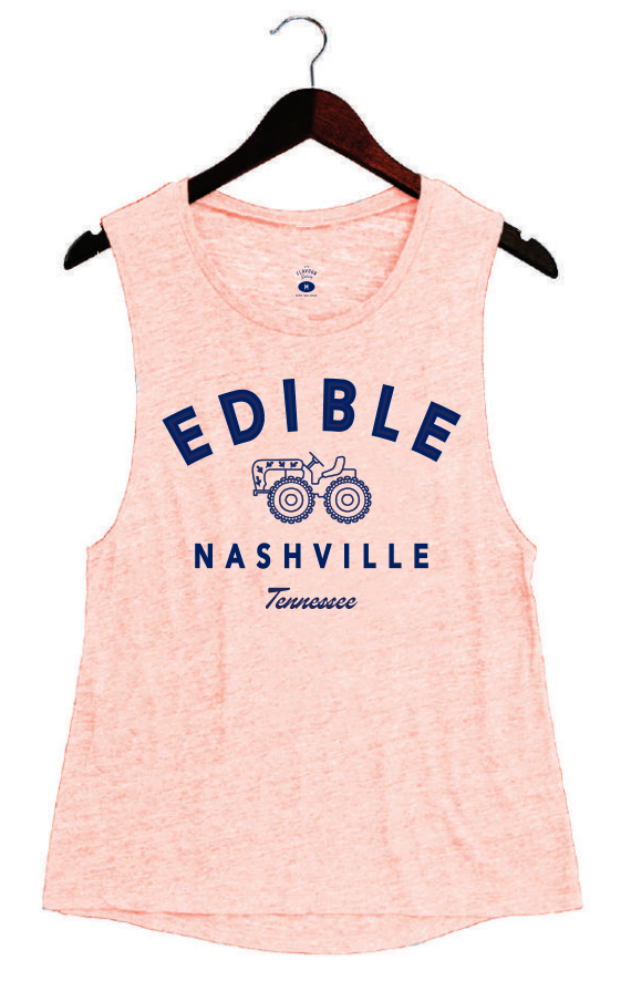 Edible Nashville - Women's Racerback Tank - Tractor - Desert Pink