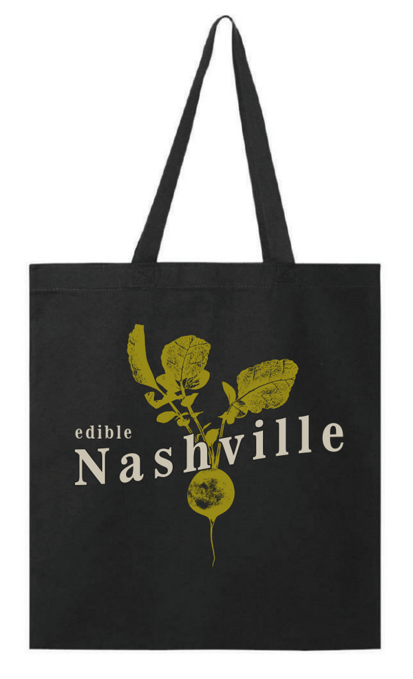 Edible Nashville - Canvas Tote Bag - Beet - Black