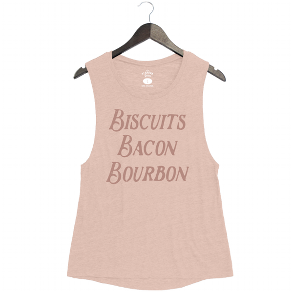 Biscuits Bacon Bourbon - Women's Muscle Tank - Peach