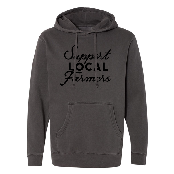 Support Local Farmers - Unisex Hoodie - Pigment Faded Charcoal