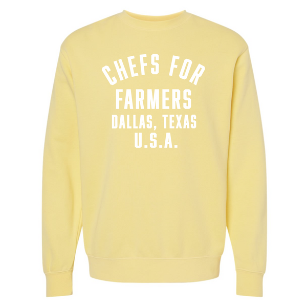 Chefs For Farmers ’22 - Chefs for Farmers - Unisex Crew Neck Sweatshirt - Pigment Yellow