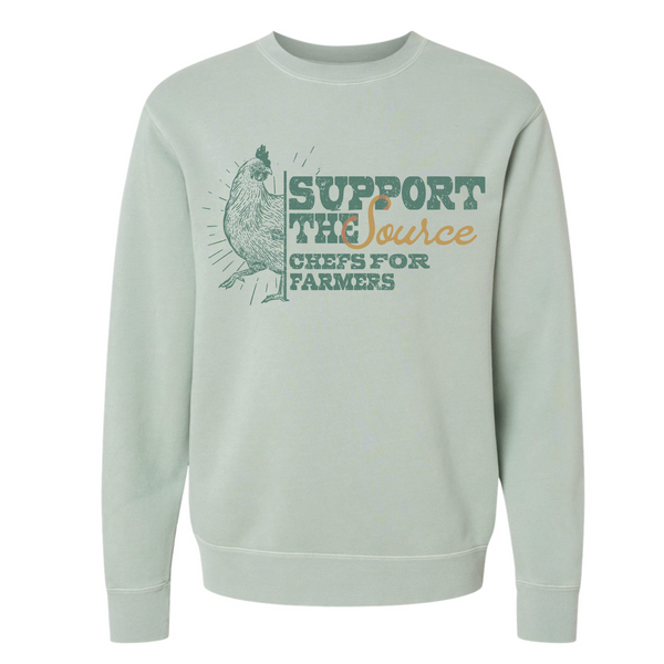 Chefs For Farmers ’22 - Support the Source - Unisex Crew Neck Sweatshirt - Pigment Sage