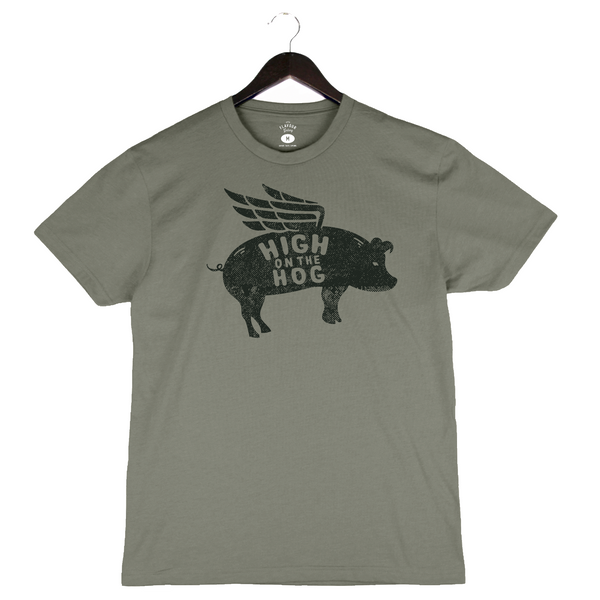 High On The Hog - Unisex Crewneck Shirt - Military Green