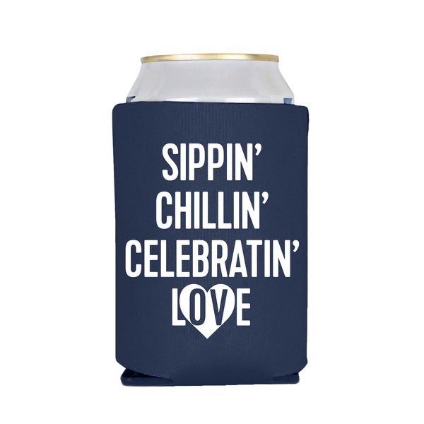 Oceanview Of Nahant - Celebratin' Love - Koozie - Navy