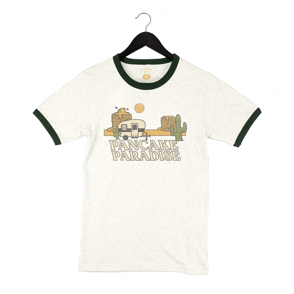 Pancake Paradise - Unisex Ringer Shirt - Natural/Forest