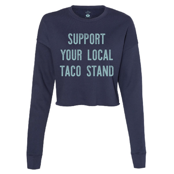 Taco Stand - Ladies Cropped Sweatshirt - Navy