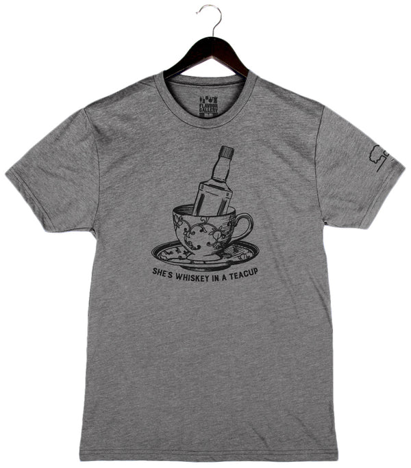 Whiskey In A Teacup by Tupelo Honey - Unisex Crewneck Shirt - Heather Grey