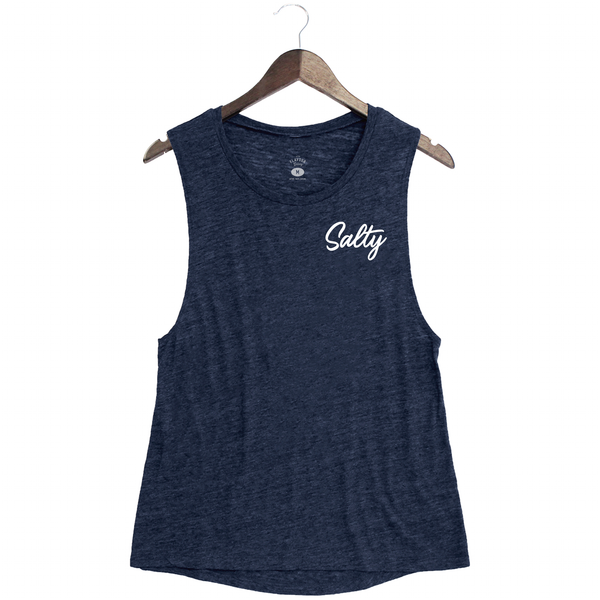 Salty - Ladies Muscle Tank - Navy