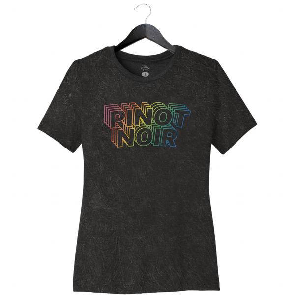 Pinot Noir - Women's Relaxed Crew - Mineral Wash Black