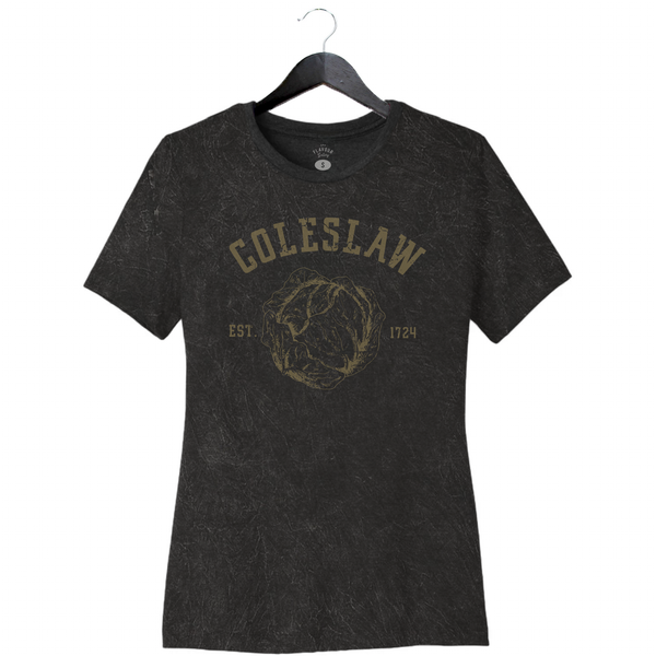 Coleslaw - Women’s Relaxed Jersey Tee - Mineral Wash Black