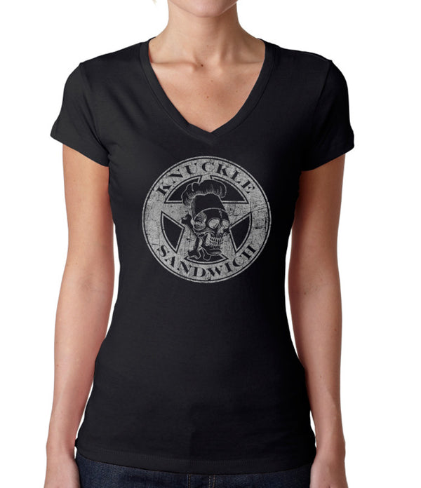 Knuckle Sandwich by Guy Fieri - Women's V-Neck - Black