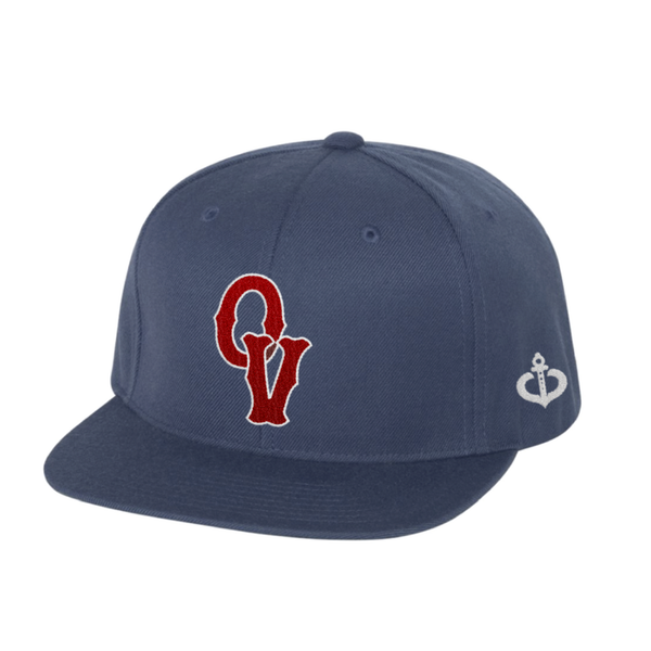 Oceanview of Nahant - Flat Bill Snapback Hat - Navy